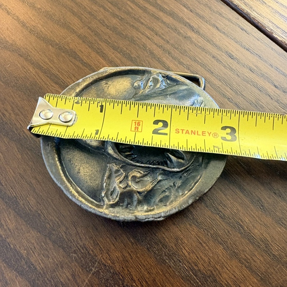 Vintage Great White Shark Belt Buckle E88 Solid Brass Jaws Style USA Heavy - Picture 6 of 13